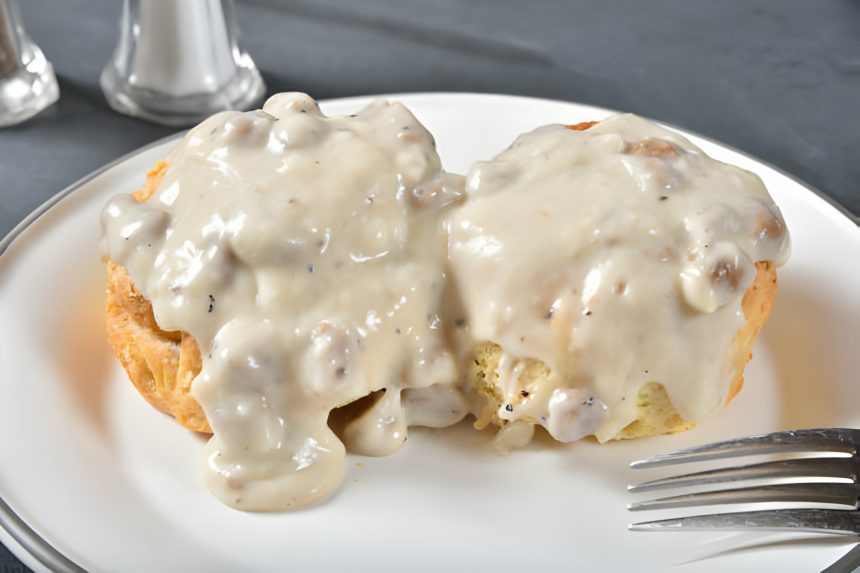 Southern-style biscuits and gravy